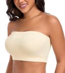 Plus Size Strapless Wireless Bra in Beige