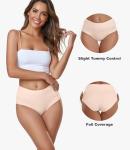 Coskefy Seamless High Waisted Cotton Briefs - 5 Pack