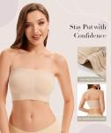 Wireless Strapless Bandeau Bra with Silicone Grip