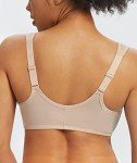 Lemorosy Wide Strap Front Closure Bra Lace Full Figure Underwire(Beige Wide Strap,40DD)
