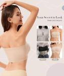 Wireless Strapless Bandeau Bra with Silicone Grip