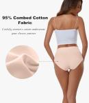 Coskefy Seamless High Waisted Cotton Briefs - 5 Pack