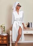 Ekouaer Long Satin Wedding Robes with Pockets
