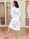 Ekouaer Long Satin Wedding Robes with Pockets