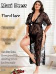 Plus Size Floral Lace Robe for Women