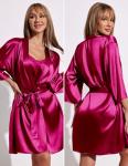 Ekouaer Lace Satin Robe and Cami Set