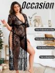 Plus Size Floral Lace Robe for Women