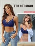 Avidlove Navy Lace Wireless Racerback Bralette