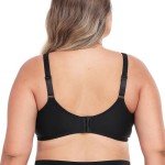 Ayigedu UK Women's Underwire Bra Lace Non Padded Plus Size Full Coverage Minimizer Bras Black 36-D