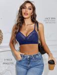 Avidlove Navy Lace Wireless Racerback Bralette