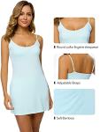 Aqua Bamboo Slip Nightgown with Spaghetti Straps