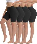 Yeblues 4 Pack Women's Cotton Boyshorts - Black