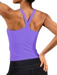 ATTRACO Women's Purple Racerback Sports Bra Tank