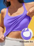ATTRACO Women's Purple Racerback Sports Bra Tank
