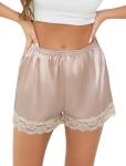 Vlazom Satin Lace Trim Pettipants Slip Shorts