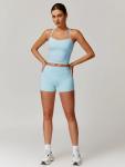 Sky Blue 2-Piece Women’s Sports Bra & Shorts Set
