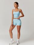 Sky Blue 2-Piece Women’s Sports Bra & Shorts Set