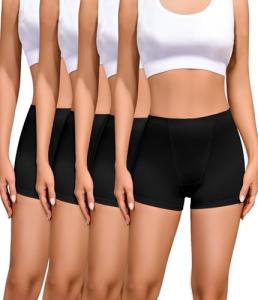Nexgenz Women’s Cotton Boyshorts - 4 Pack Black