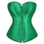 Green Satin Bustier Corset Lingerie Set for Women