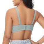 FallSweet Push Up Lace Bras for Women Underwired Padded Add one Cup Sexy Bra(Light Blue,42C)