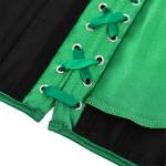 Green Satin Bustier Corset Lingerie Set for Women