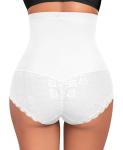 High Waist Tummy Control Shapewear Briefs, White