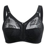 Ayigedu Women's Full Coverage Non Wired Non-Padded Minimizer Lace Plus Size Support Bra 38GG Black