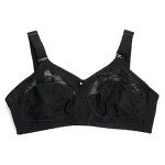 Ayigedu Women's Full Coverage Non Wired Non-Padded Minimizer Lace Plus Size Support Bra 38GG Black