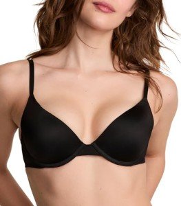 Victoria's Secret Pink Push Up Bra, Full Coverage, Padded, Smooth, Bras for Women, Black (32D)