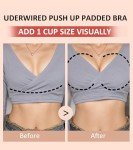 Lemorosy Women's Front Closure Bra Plunge V Push Up Padded Lace Racerback Underwire(Beige,40C)