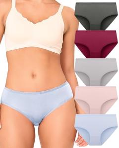 Bamboo Cool Breathable Women's Hipster Briefs, 5-Pack