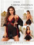 LUSLOVE Women's 3 Piece Lace Lingerie Set