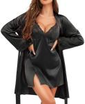 Satin Lace Cami and Robe Sleepwear Set