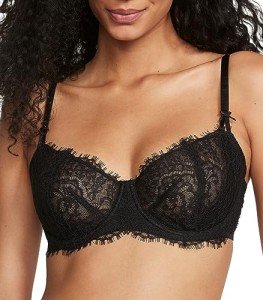 Victoria's Secret Dream Angels Wicked Unlined Lace Balconette Bra, Bras for Women, Black, 38DDD