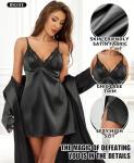 Satin Lace Cami and Robe Sleepwear Set