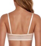 Lemorosy Women's Front Closure Bra Plunge V Push Up Padded Lace Racerback Underwire(Beige,40C)