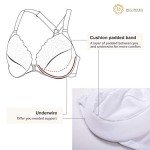 Delimira Women's Front Fastening Bra Racer Back Lace Plus Size Non Padded Underwired White 44DD