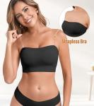 Comfortable Strapless Wireless Bra with Clear Straps