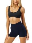 Backless Black Scoop Neck Sports Bra for Women