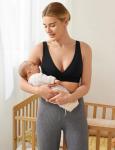 Comfy Black Wireless Maternity Nursing Bra