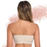 Beige Strapless Silicone Push-Up Bandeau Bra