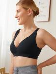 Comfy Black Wireless Maternity Nursing Bra