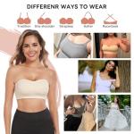 Beige Strapless Silicone Push-Up Bandeau Bra