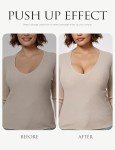 Wingslove Women's Push up T-Shirt Bra Deep-V Plunge Everyday Seamless Underwire Lightly Padded Bras Lift Up (Lightly Lined Black,42DD