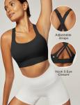 Supportive Adjustable Sports Bra for Yoga - Black