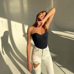 Off-Shoulder Black Fishbone Corset Bodyshaper Top