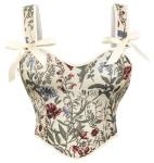 Floral Lace-Up Corset Top for Women