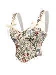 Floral Lace-Up Corset Top for Women