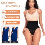 Lacy High-Waisted Tummy Control Shaping Thong