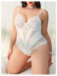 Plus Size Lace Sheer Bodysuit Teddy Nightwear